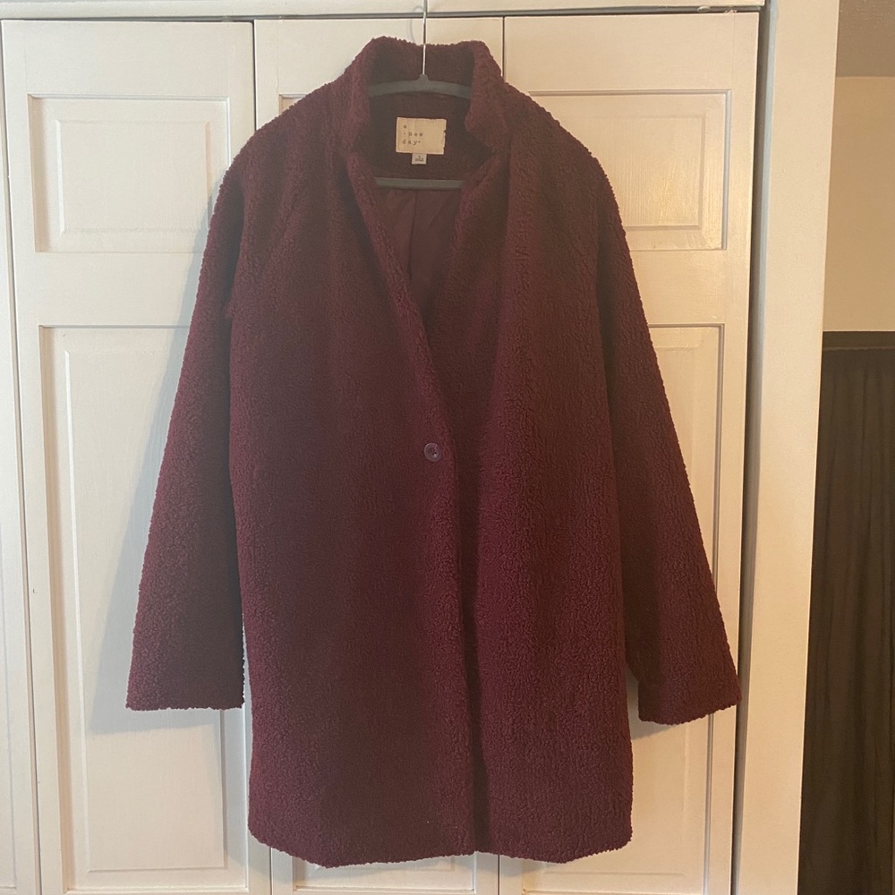 MAROON TEDDY BEAR COAT